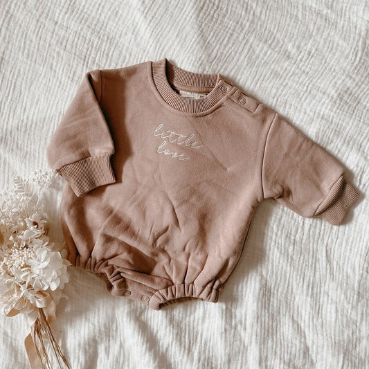 Baby Letter Embroidery Crewneck Romper