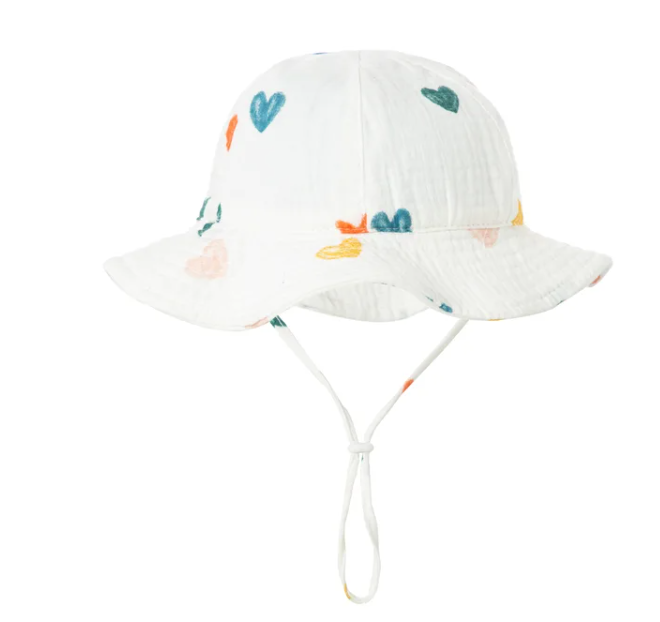 Baby Swimwear Bucket Hat - Heart Print