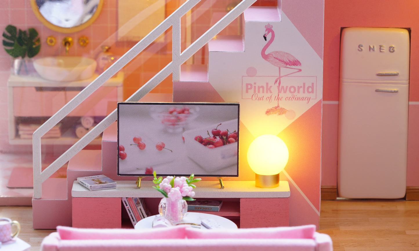 DIY: Pretty in Pink Miniature Dollhouse Kit