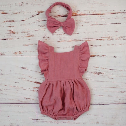 Organic Cotton Romper & Headband