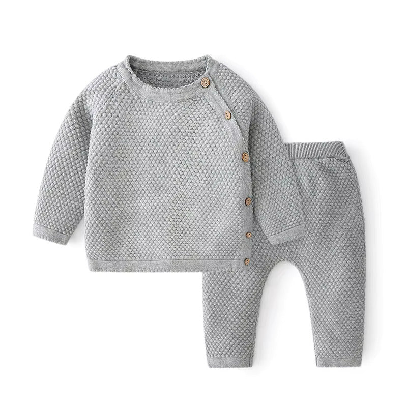 Knit Buttoned Baby Set