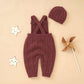 Baby Knitted Overall Set with Hat