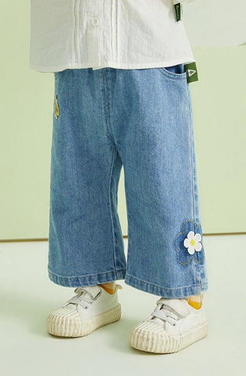 Baby Girl Flower Denim Jeans