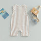 Striped Cotton Linen Jumpsuit