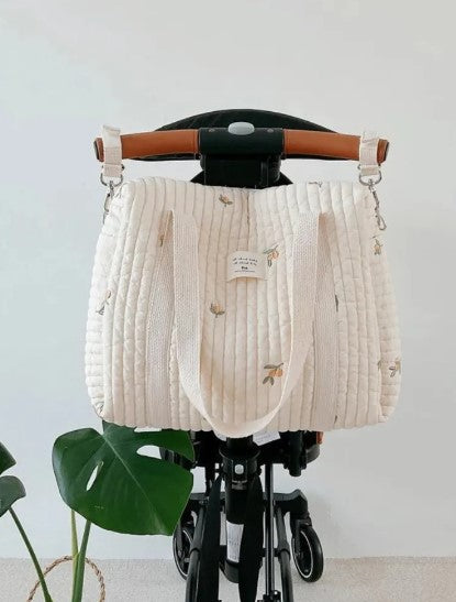 Quilted Stroller and Shoulder Diaper Bag