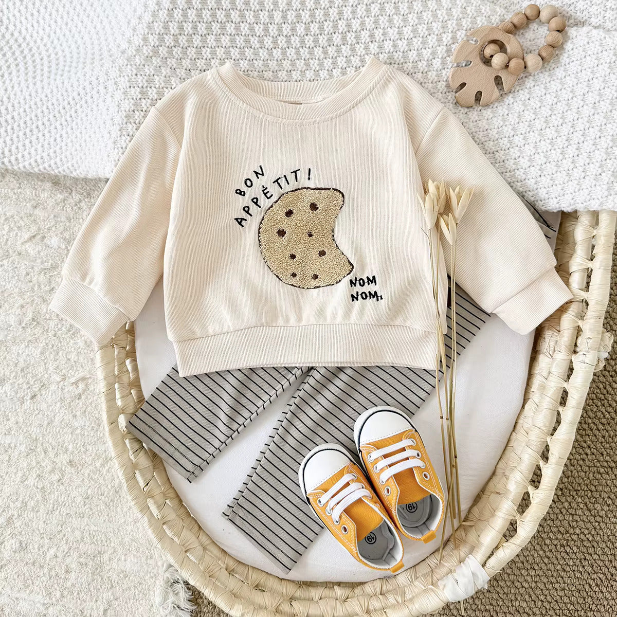 Cookie Embroidery Toddler Tracksuit